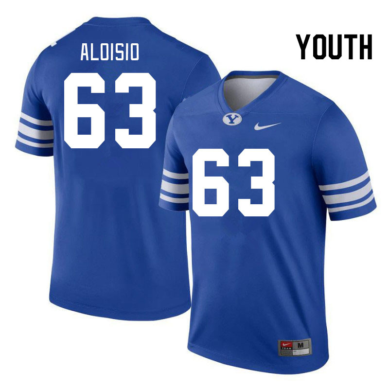 Youth #63 Mac Aloisio BYU Cougars College Football Jerseys Stitched-Royal